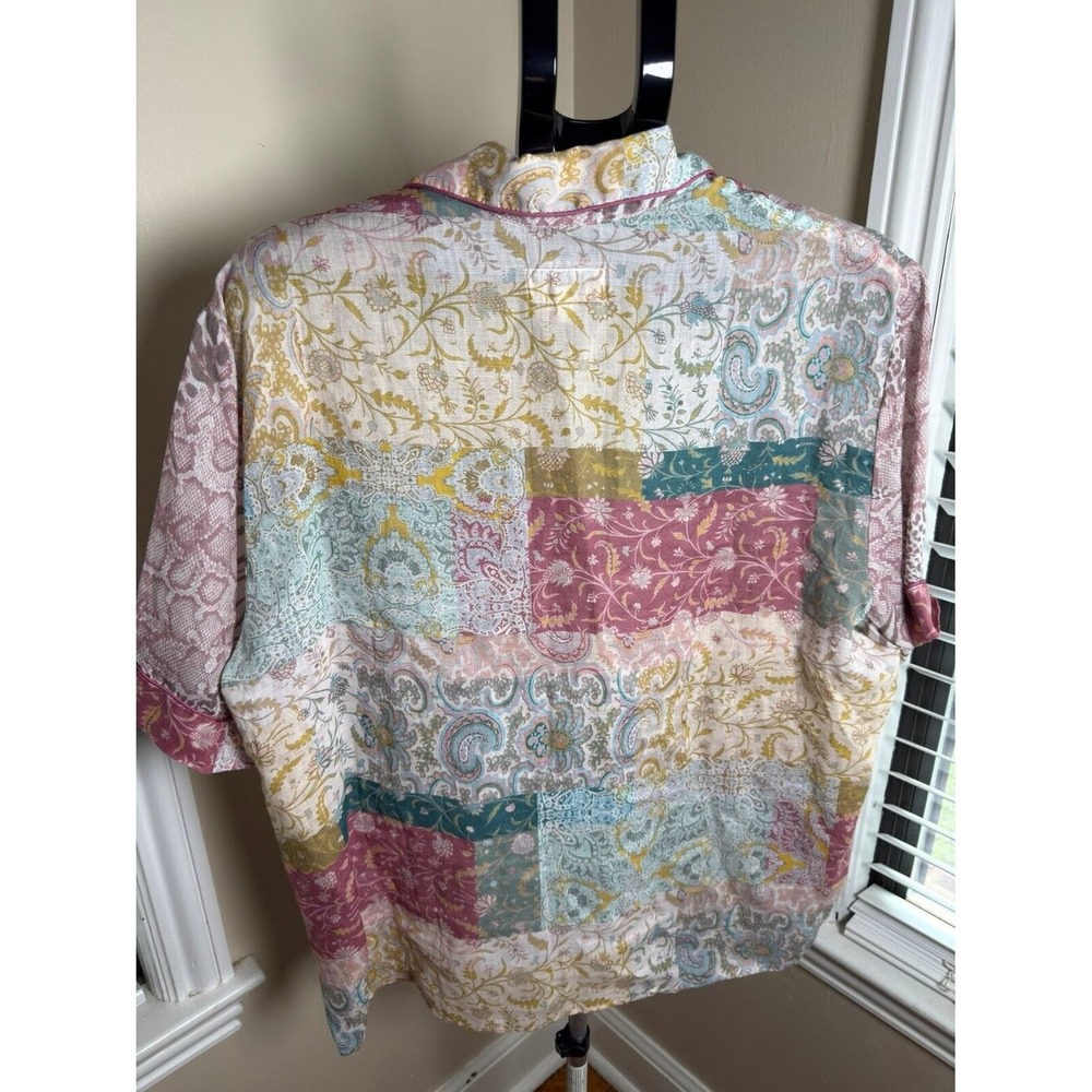 Johnny Was Workshop Women's XL Patchwork Button Front Blouse - Picture 4 of 7